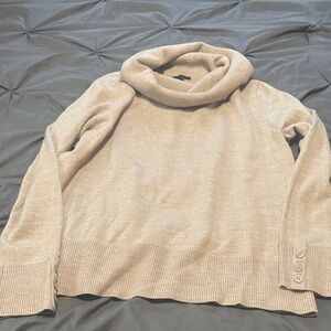 Cozy Cream/ light pink shimmery Turtleneck Sweater